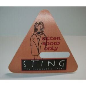 Sting Ten Summoner's Tales Backstage Pass Concert Tour Original 1994 After Show